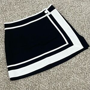 Anthropologie Maeve black and white retro mod mini skirt